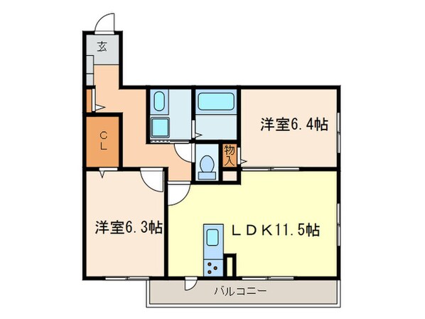 ヒルズ花園の物件間取画像